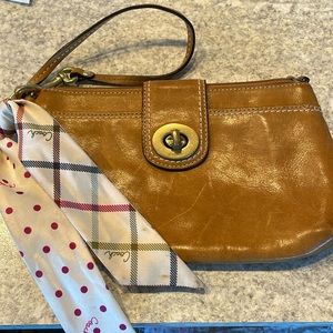 VINTAGE Coach Wristlet Bag, Glossy Leather